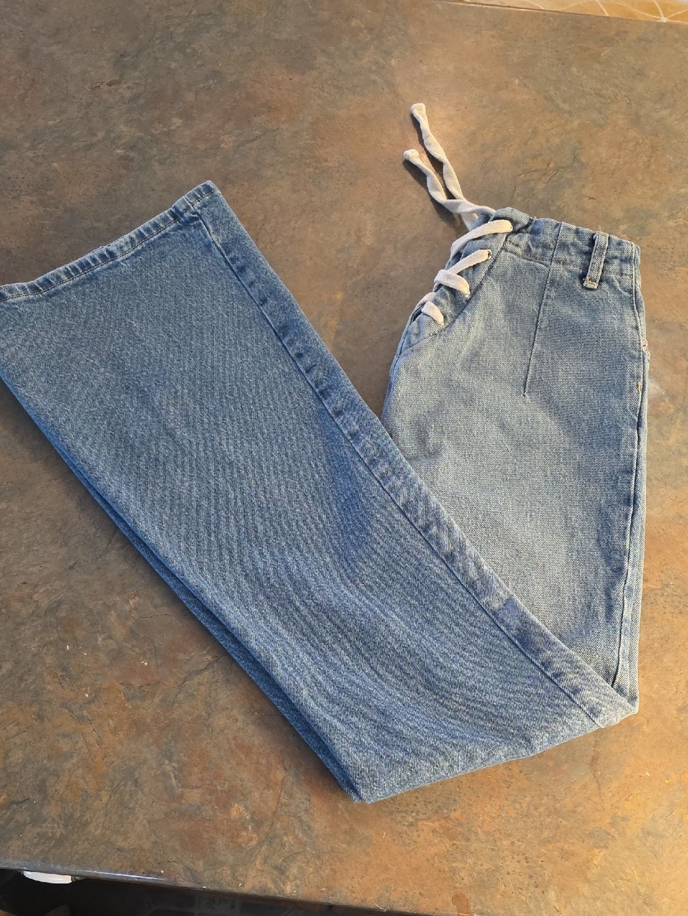 BDG Light Blue Bootcut Jeans with Lace-Up Waist Size 26x33